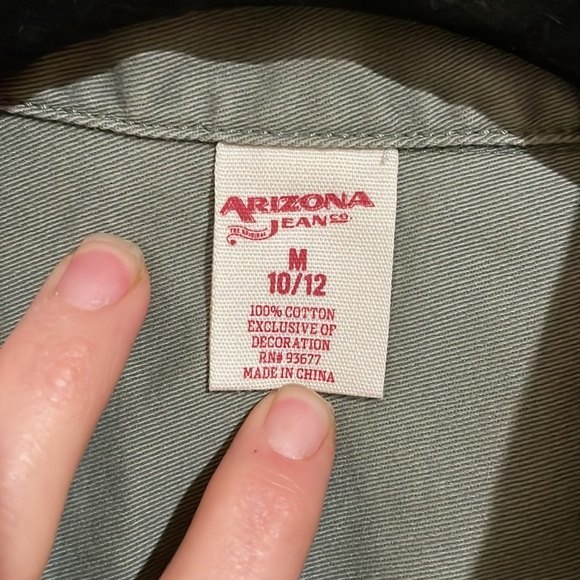 Girls military style green denim jacket with lace detail size 10/medium - Picture 4 of 7